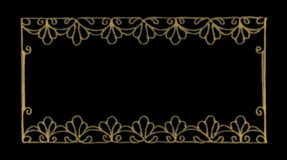 Gold ink border on black