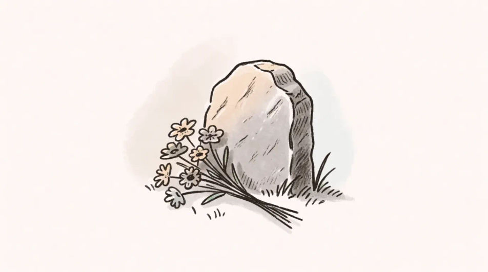 Flowers laid at the foot