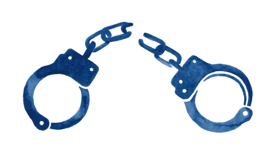 Broken chain between two cuffs
