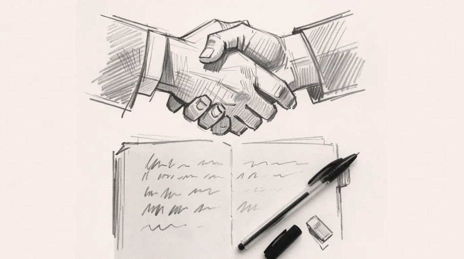 Handshake over a signed page