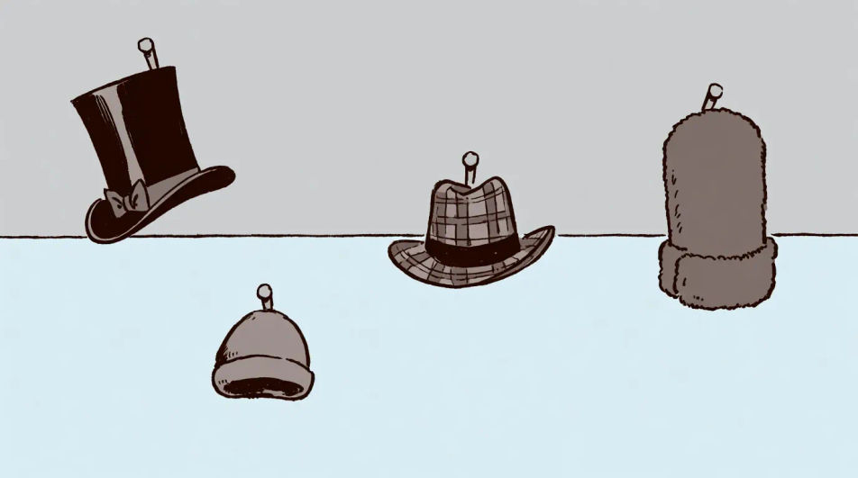 Hat rack by the door