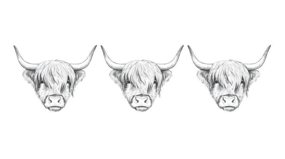Print set of three heads