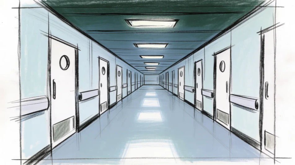 Corridor in one-point perspective