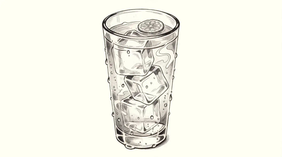 Cubes in a tall glass