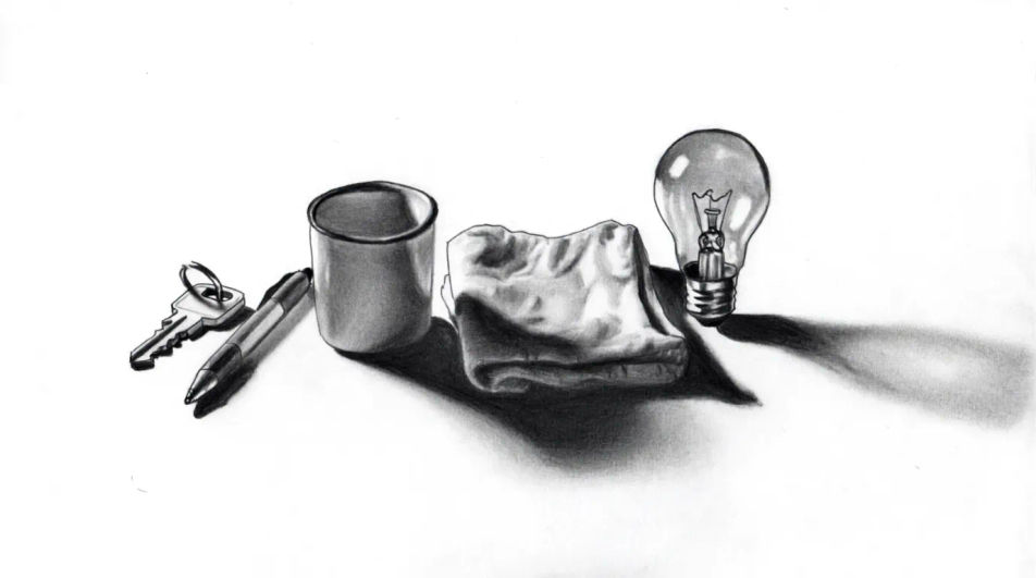 Desk of objects to draw from