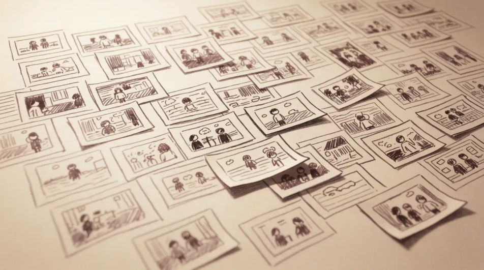 Wall of pinned thumbnails