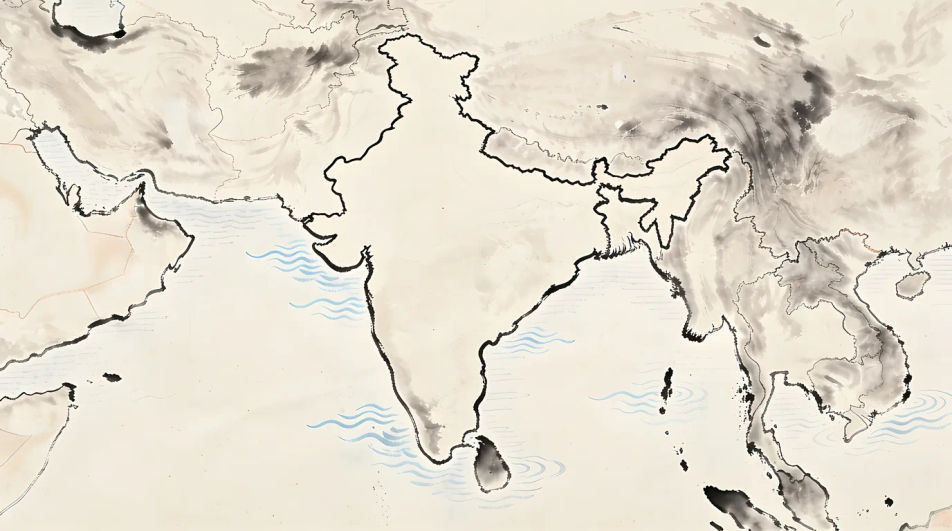 Map with the neighbouring coastline