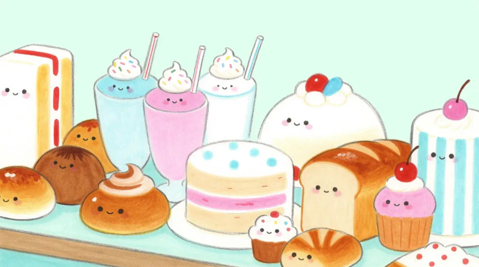 Counter of smiling snacks