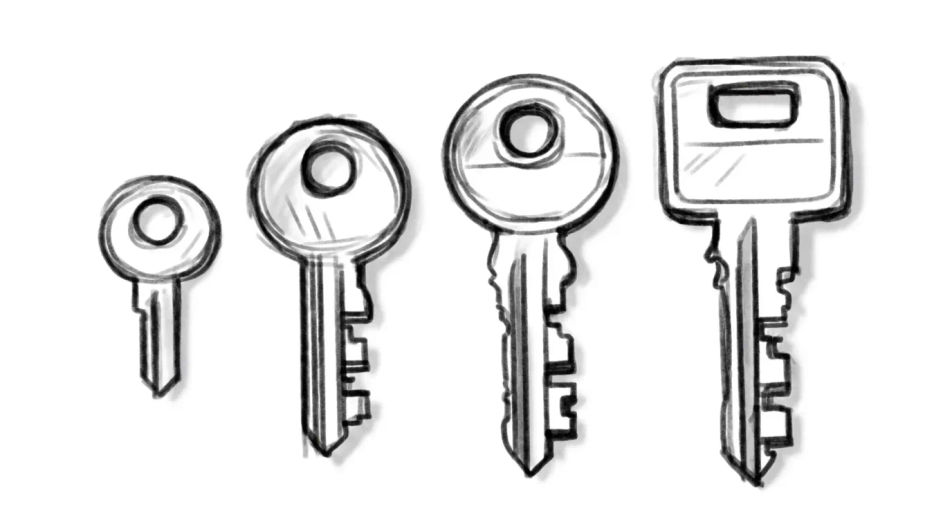 Top-down key set
