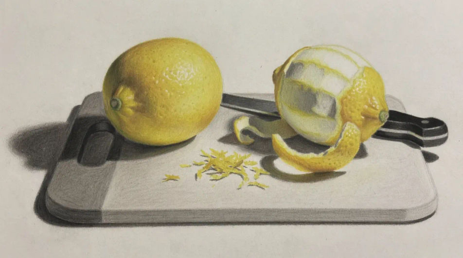 Kitchen still life with a knife