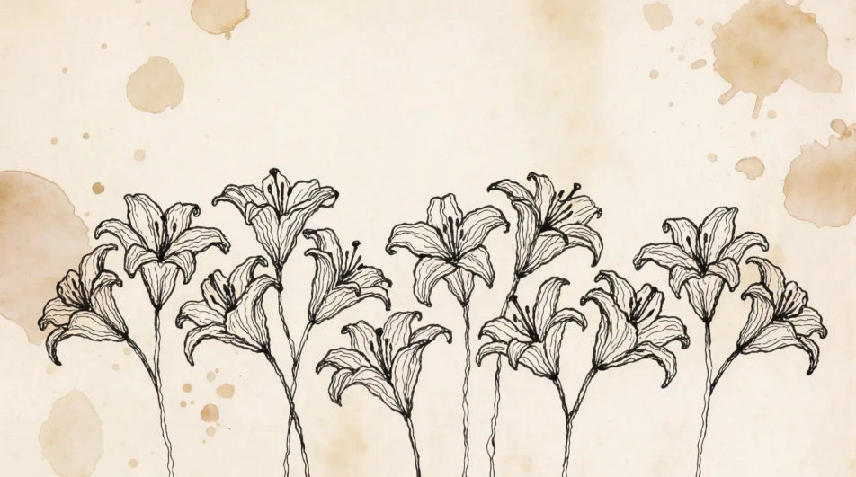 Lily border across the page