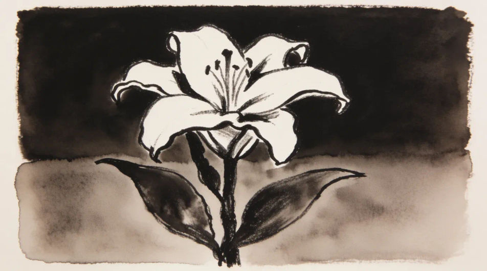 Single stem against dark ground