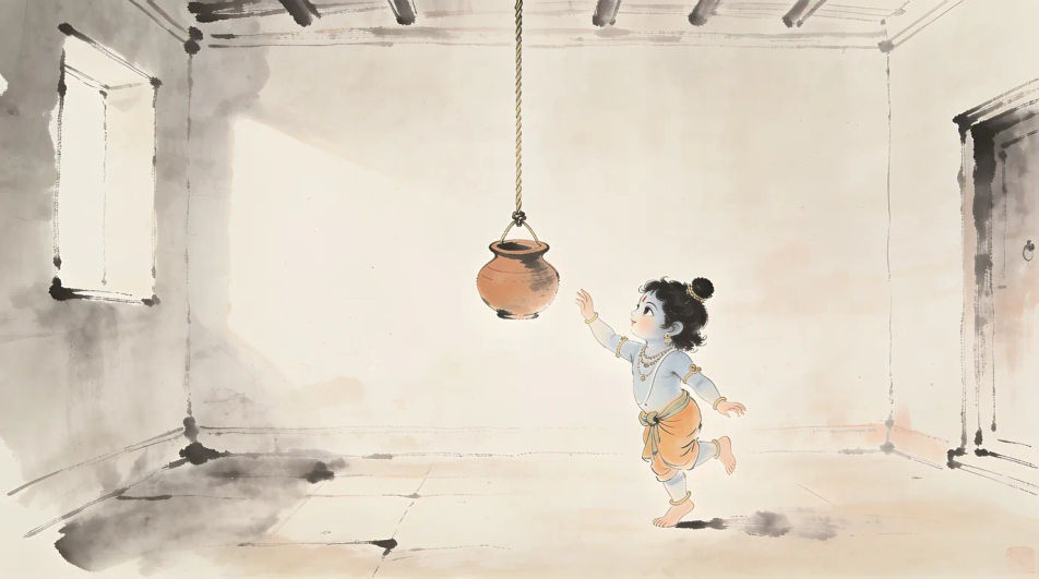 Reaching for the hanging pot