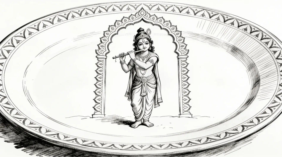 Full figure inside an ornamental arch