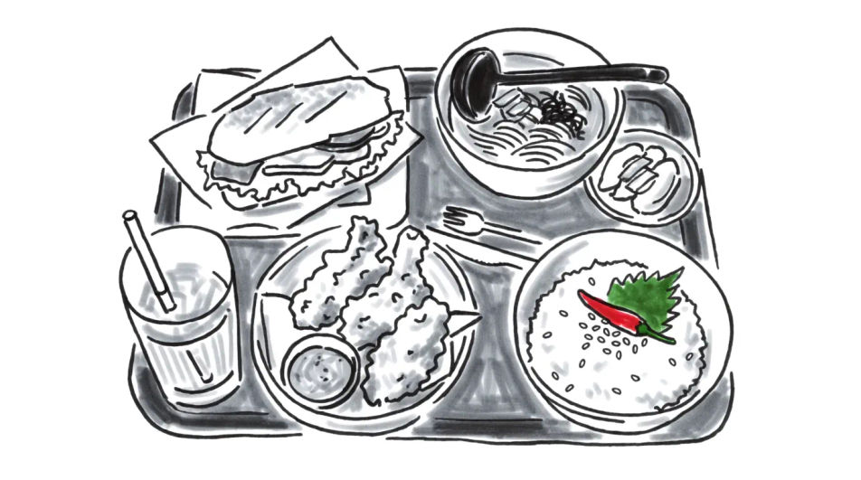 Canteen tray from above