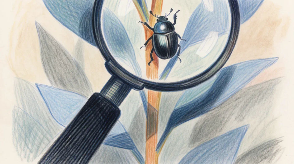 Looking at an insect on a stem