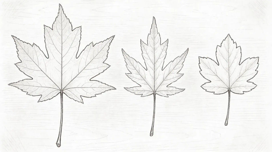Three maple species compared