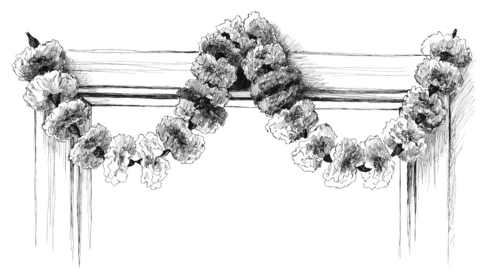 Garland strung across a doorway