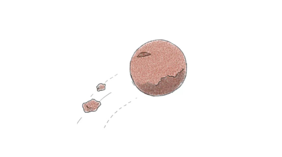 Mars and its two small moons