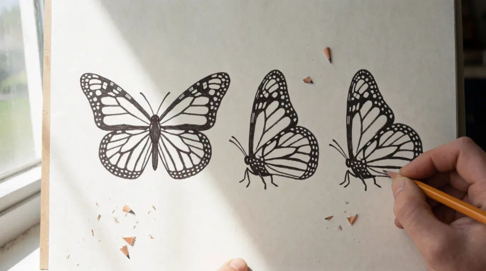 Butterfly wings in flight