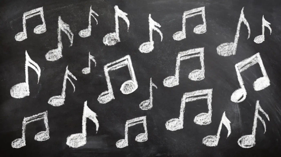 Chalk notes across a board