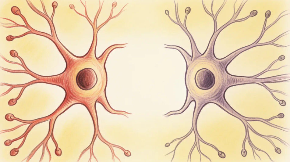 Two cells meeting at a synapse