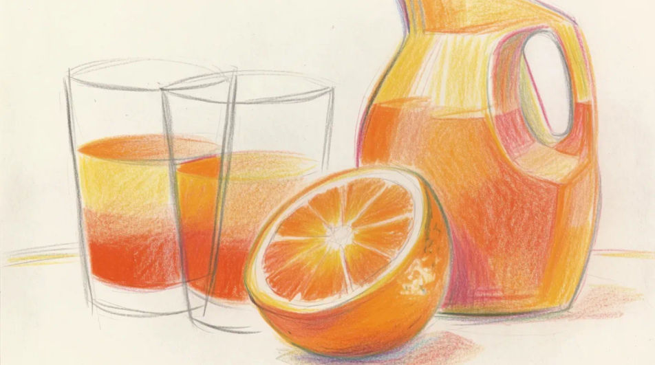 Juice and glasses on a table