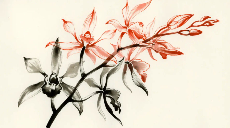 Arching spray across the page