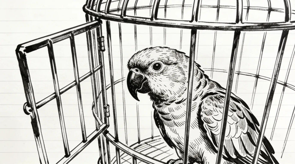 Parrot in a cage