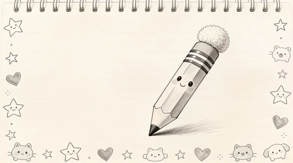 Border of doodles around blank space