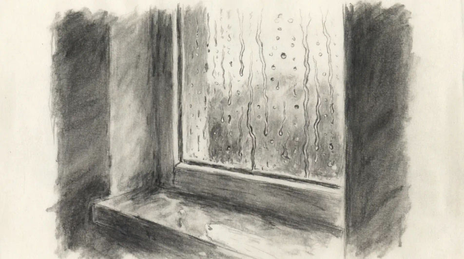 Rain drawing pictures on a window