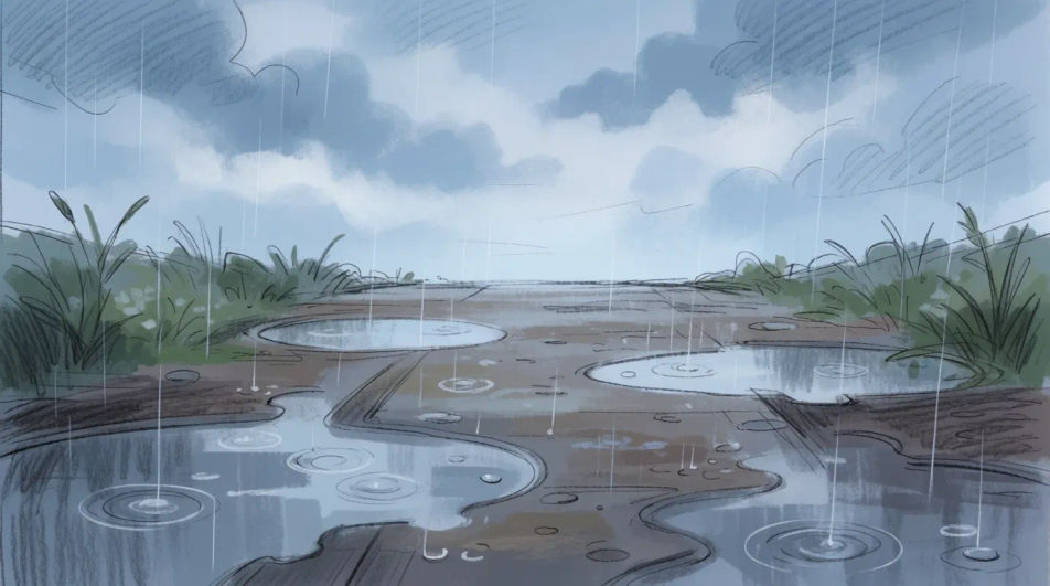 Puddles after the rain