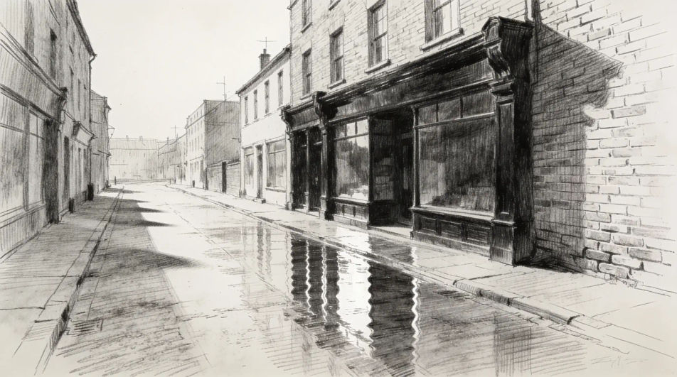 Street scene after rain