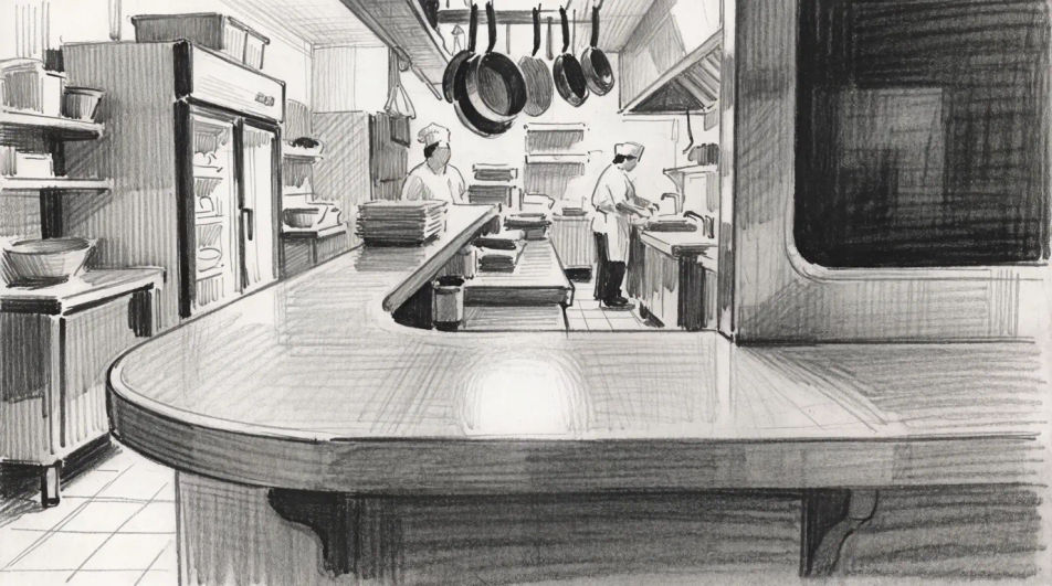 Open kitchen pass