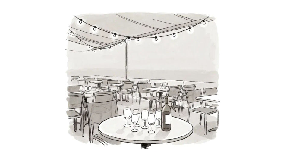 Terrace at dusk