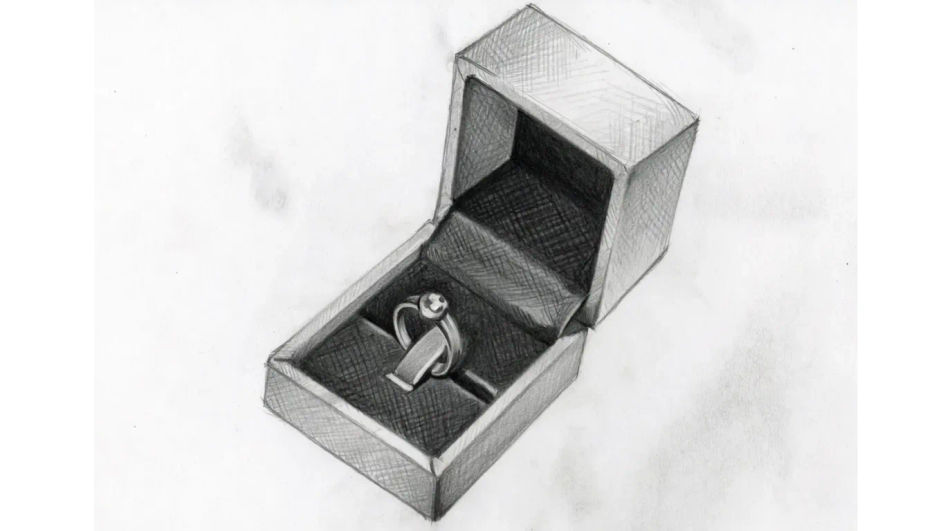 Ring in an open box