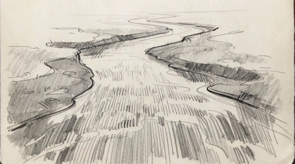 River winding to the horizon