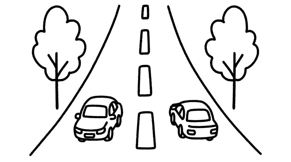 Outline road to colour