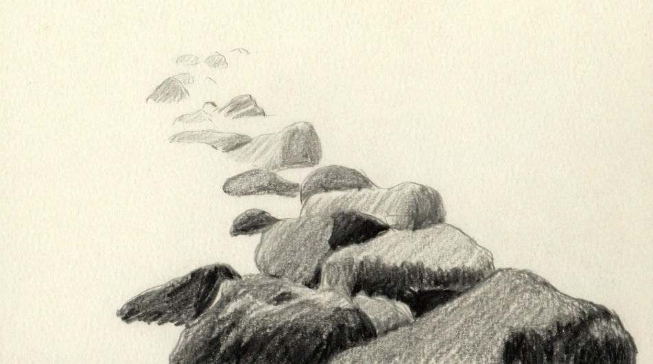 Rocks along a shoreline