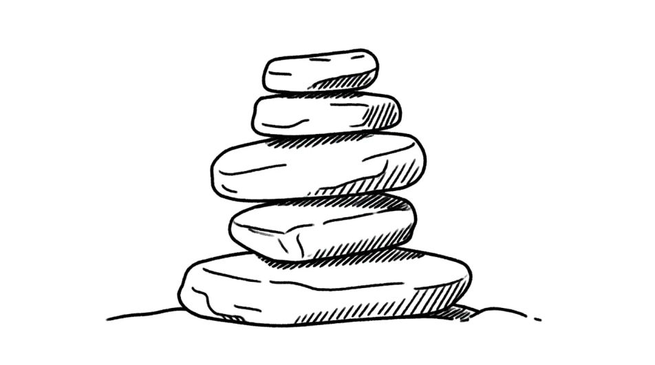 Stacked balancing stones