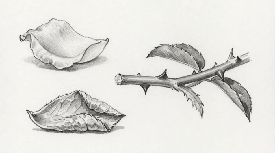 Petal and thorn study