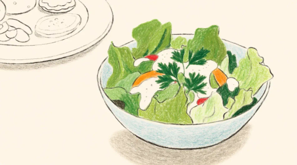 Plated side salad
