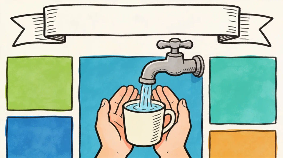 Save water poster with a blank banner