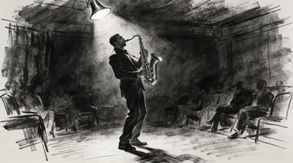 Solo in a small club