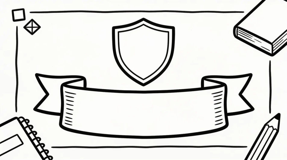 Crest on a poster layout