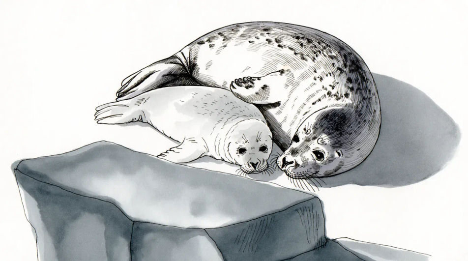 Seal and pup together