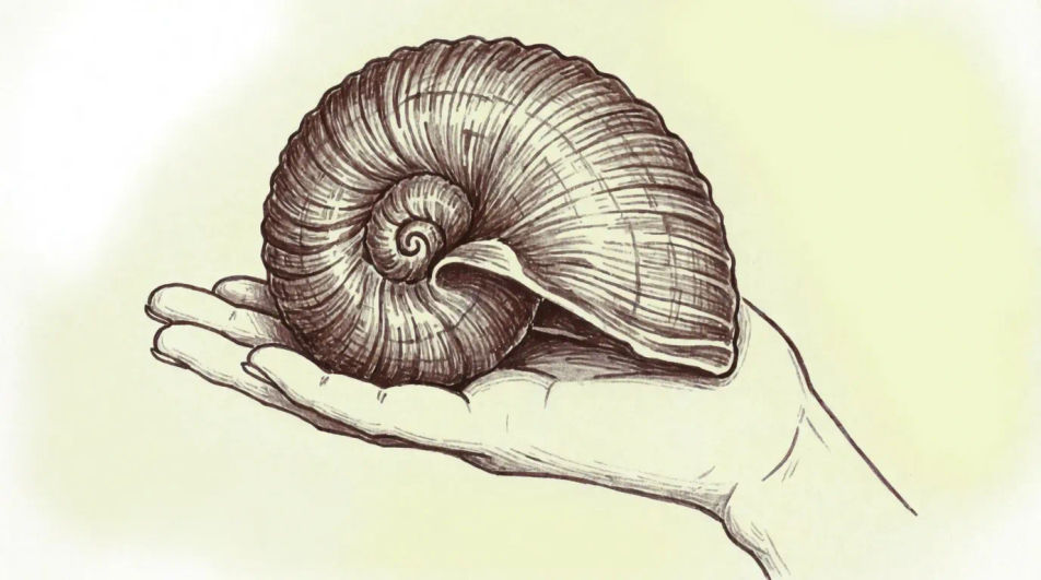 Shell held in a hand