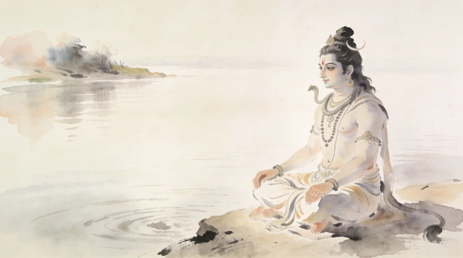 Riverside meditation at first light