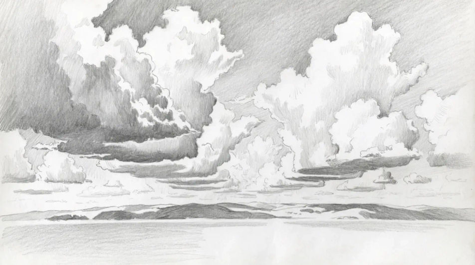 Wide sky over a low horizon