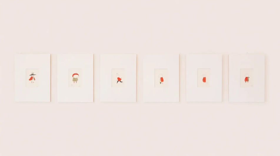 Row of small framed doodles